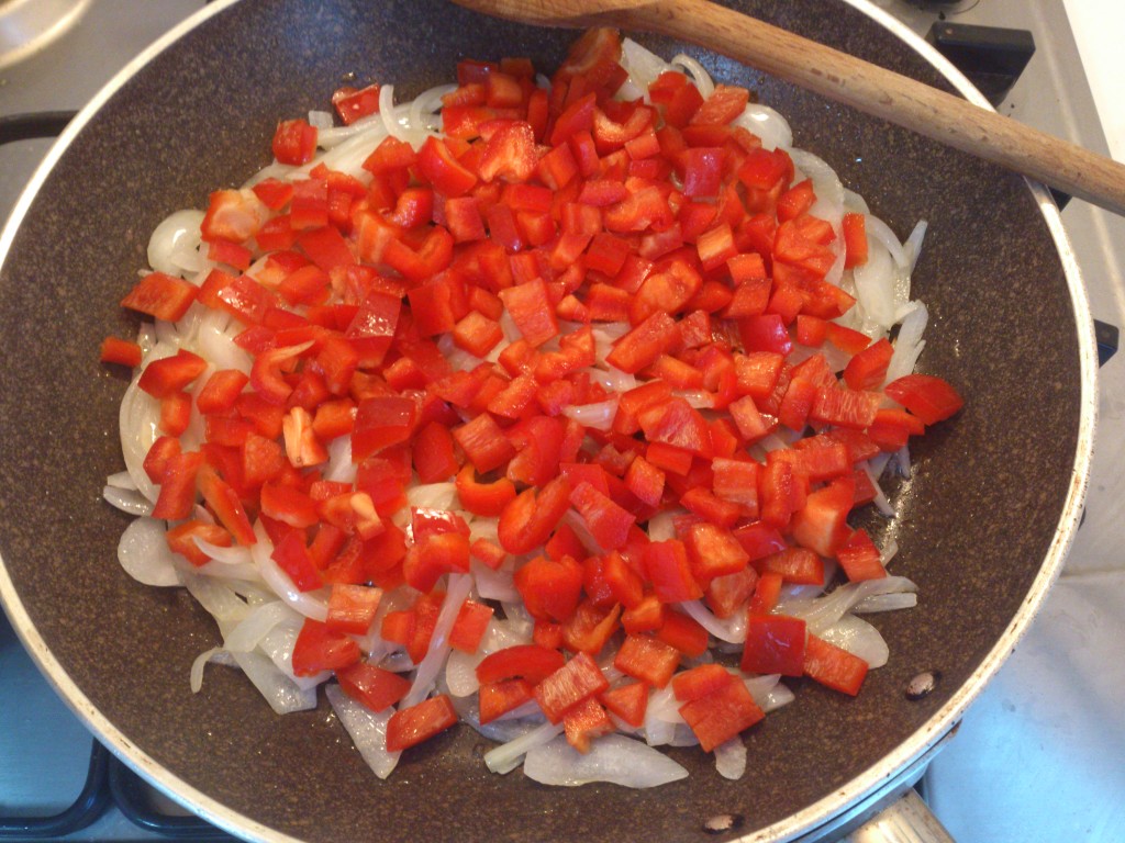 riso saltato con verdure - aggiungo i peperoni