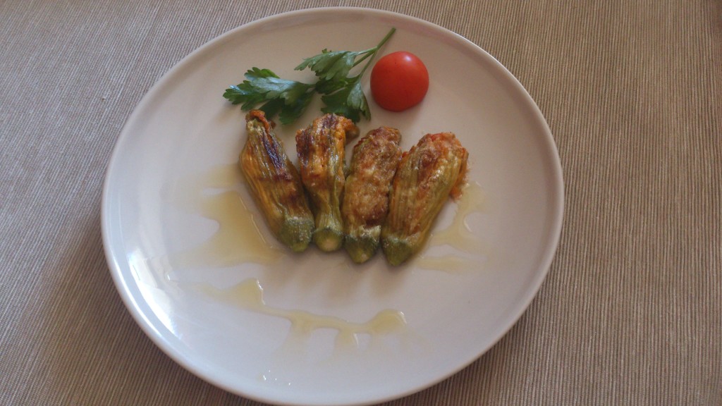 fiori di zucca ripieni - piatto pronto