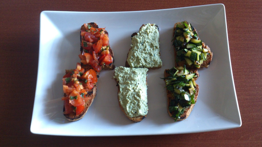 bruschette tricolore - piatto finito