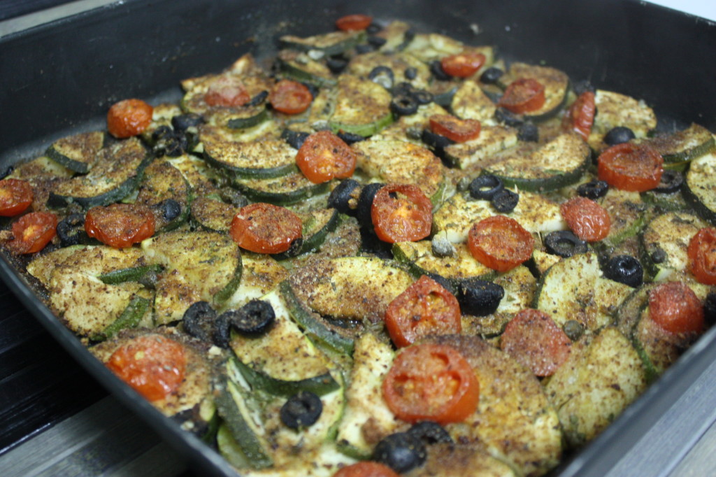 zucchine alle erbe aromatiche - teglia pronta
