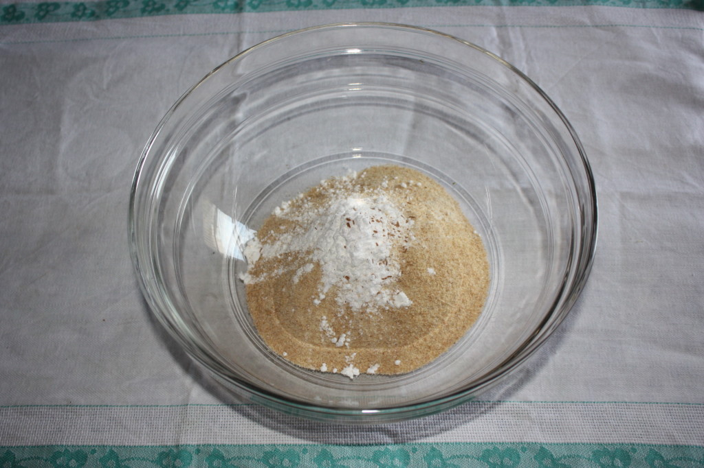 muffin alla zucca vegan - unisco ingredienti secchi