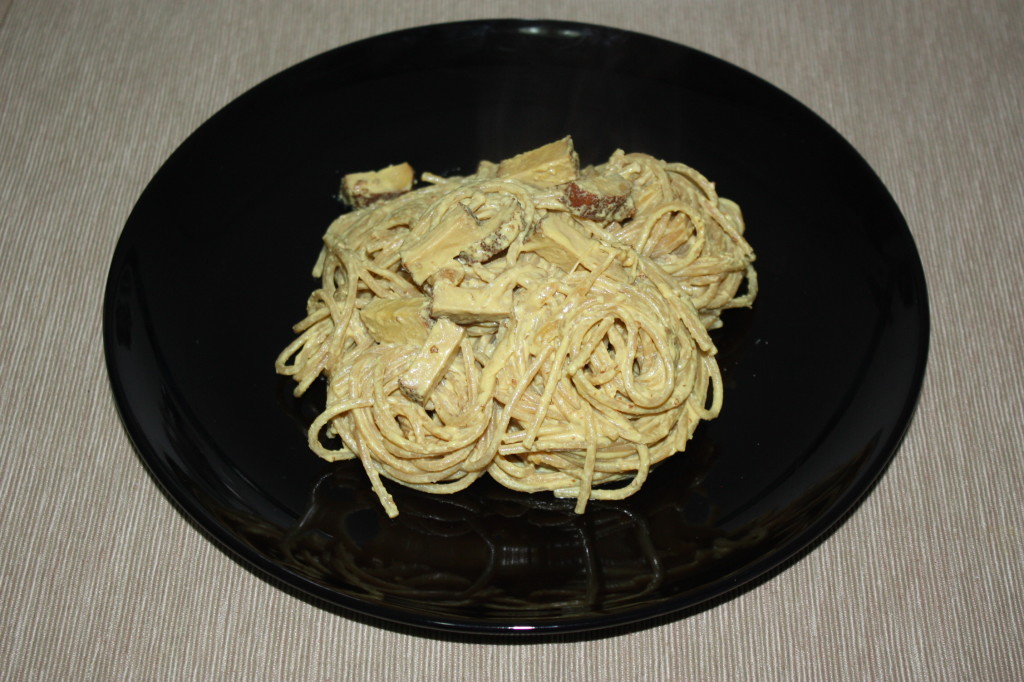 carbonara vegan - piatto pronto