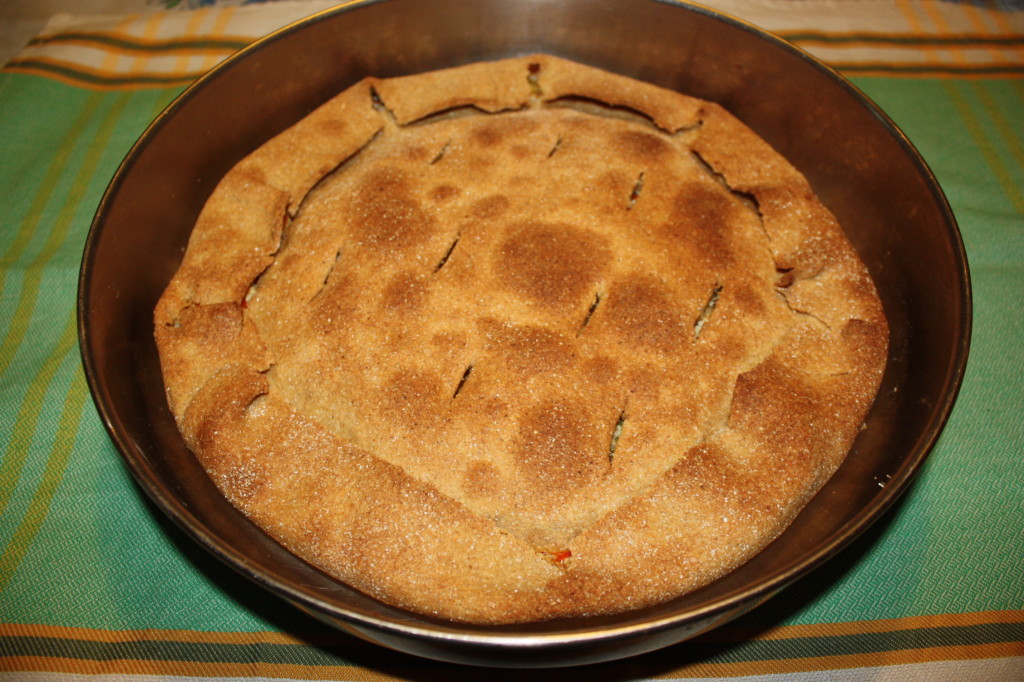 torta salata con tofu e verdure - infornare
