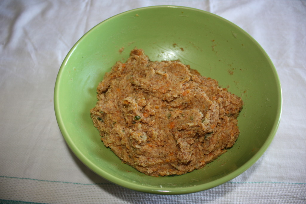 miniburger alle verdure - amalgamare il composto