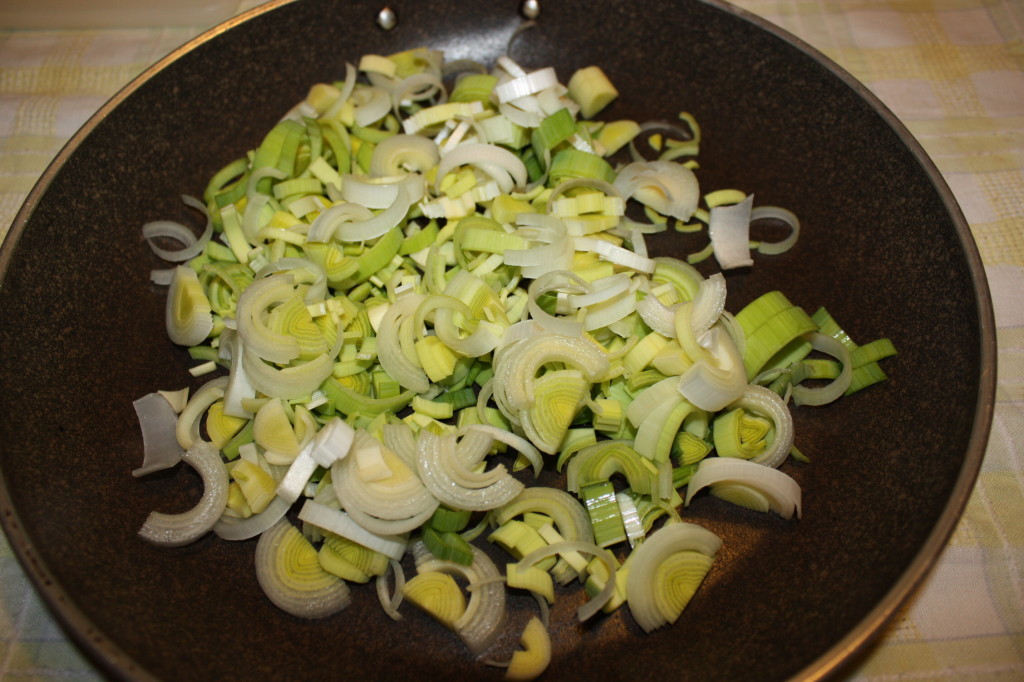 strudel di verdure - tagliare il porro
