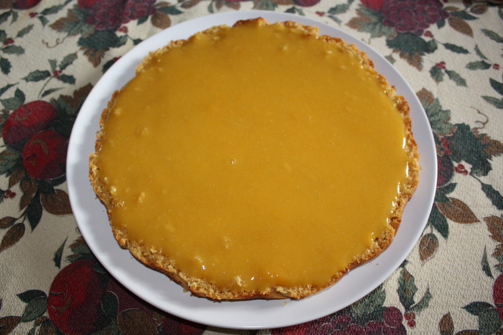 torta all'arancia - aggiungere la crema