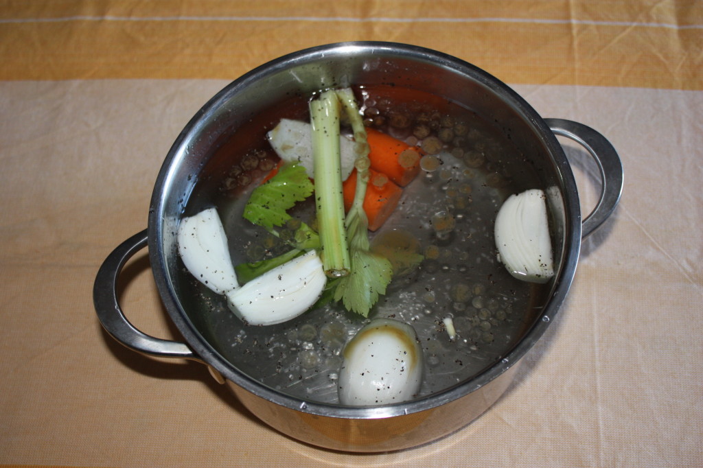 risotto all'arancia - brodo vegetale