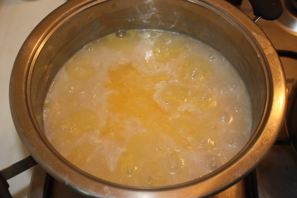 risotto all'arancia - aggiungere il succo d'arancia