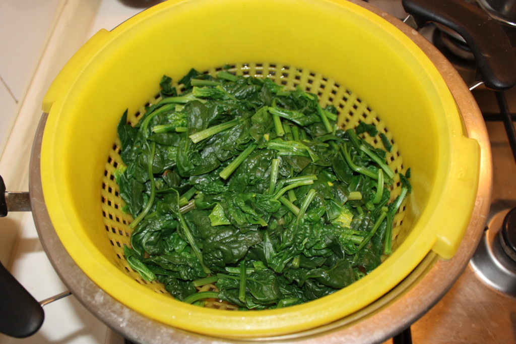 polpette di spinaci e tofu - lessare gli spinaci