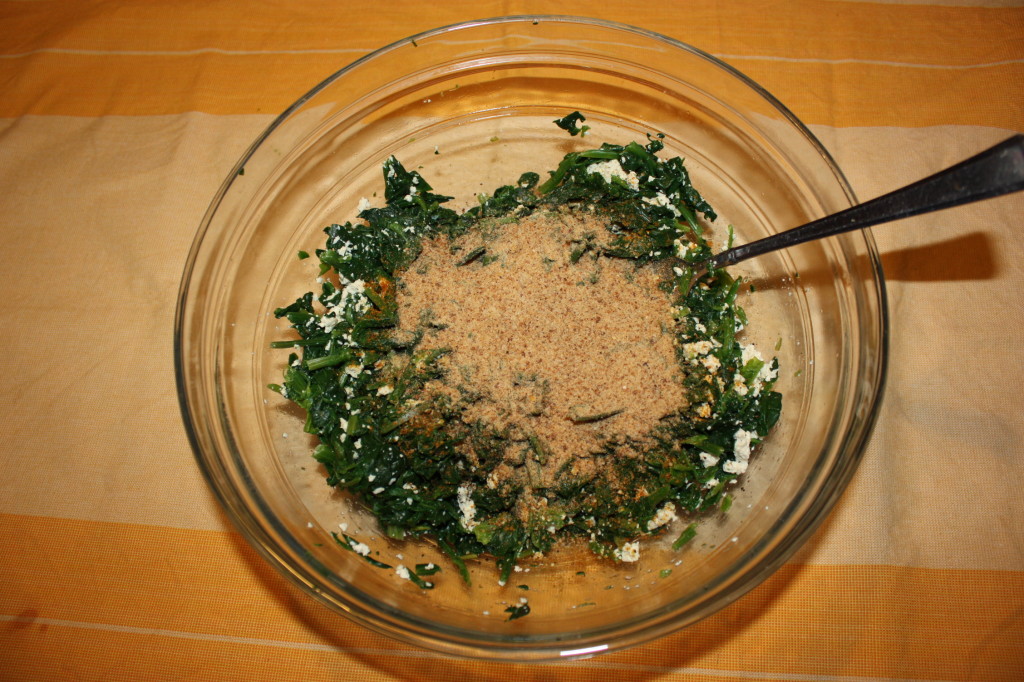 polpette di spinaci e tofu - aggiungere pan grattato