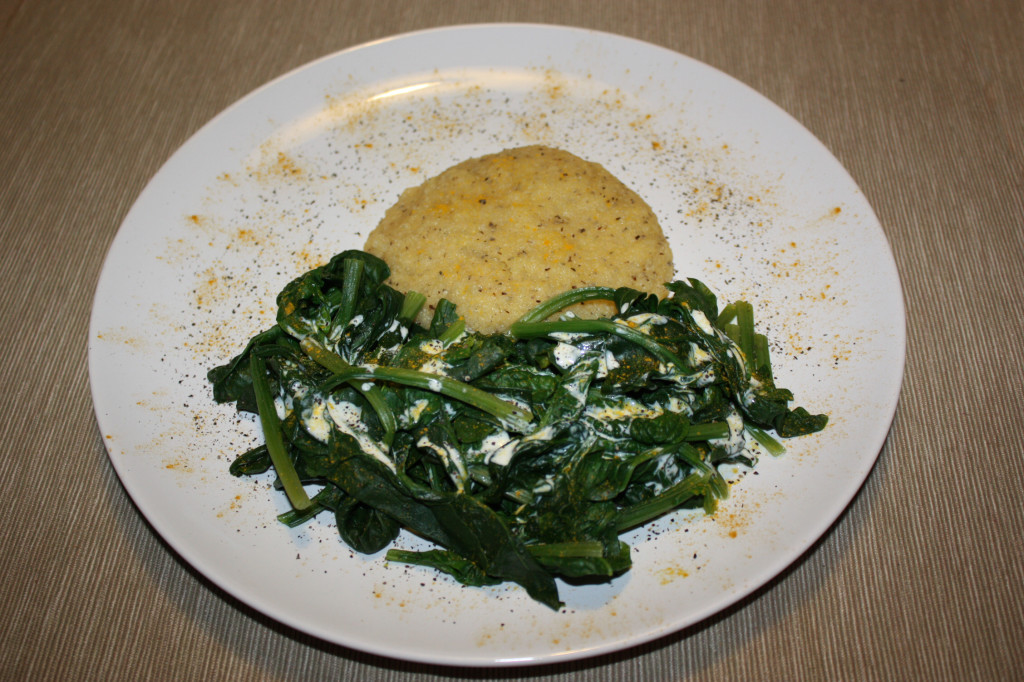 polenta e spinaci - piatto pronto