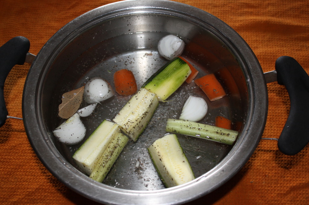 riso venere con asparagi - brodo vegetale
