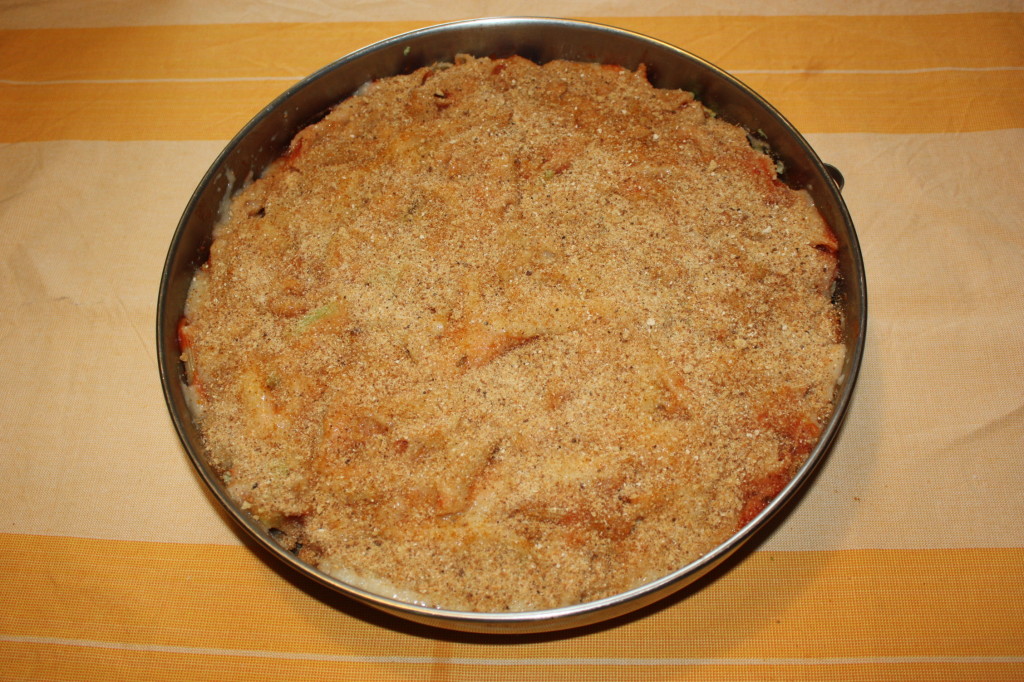 pasta al forno con cavolfiori - aggiungere pan grattato