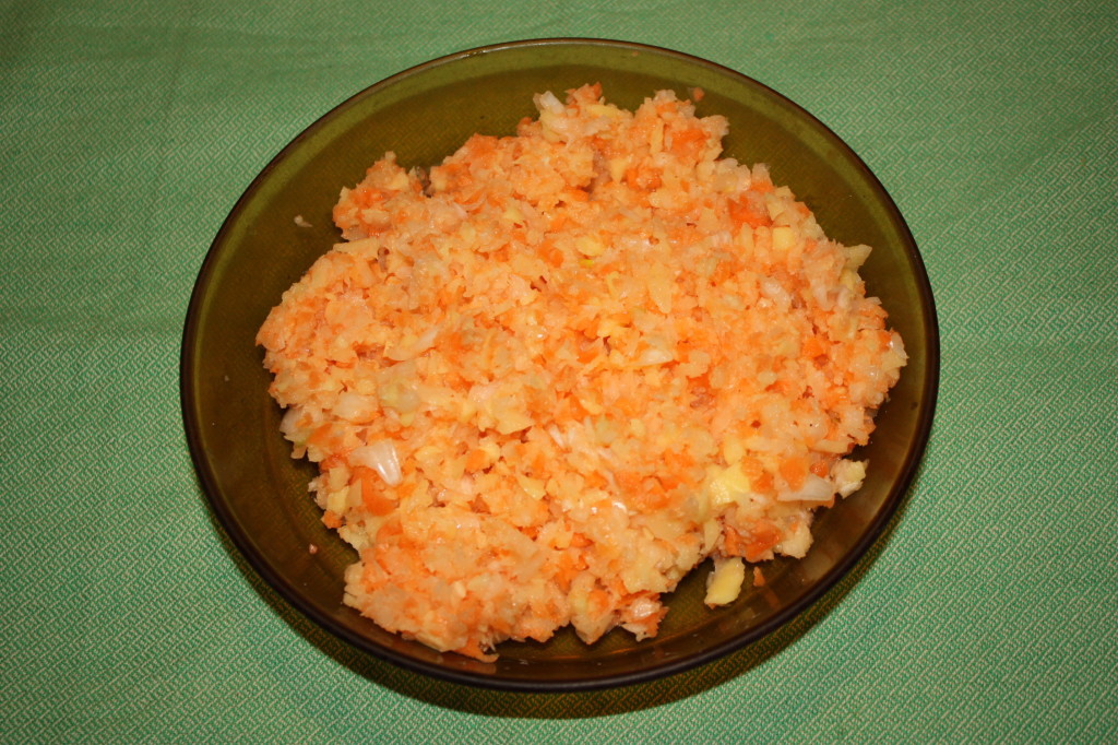 polpettone di lenticchie - frullare le verdure