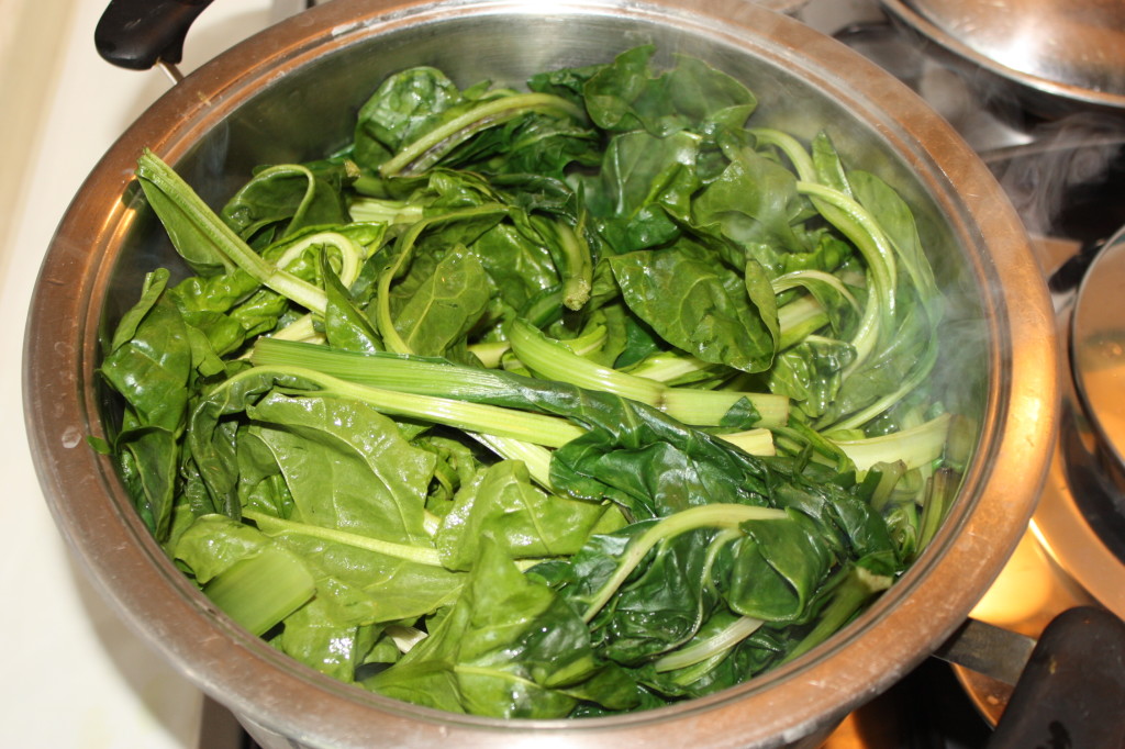 bietole con salsa agrodolce - lessare le bietole