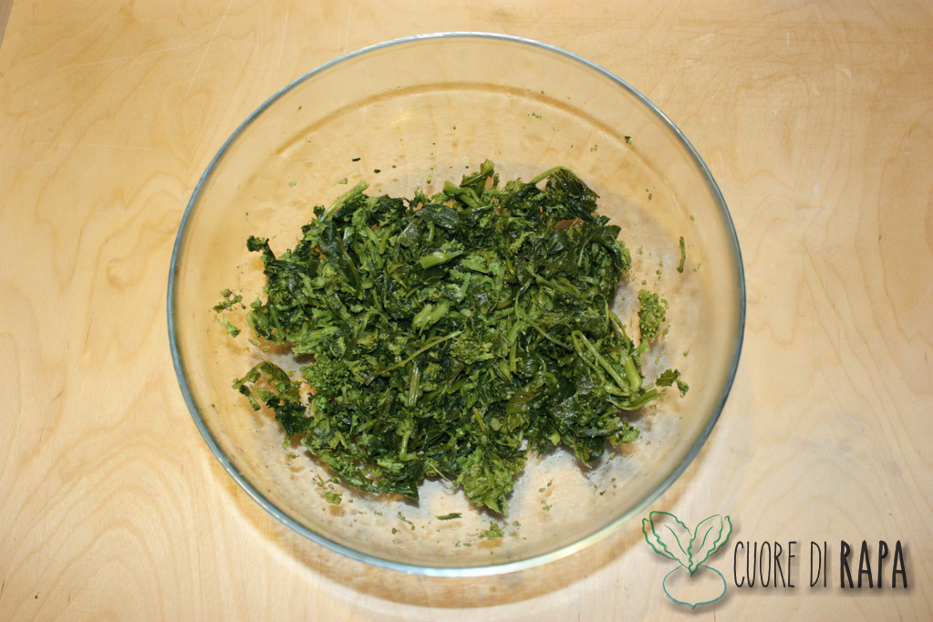 torta salata alle cime di rapa - condire le cime di rapa