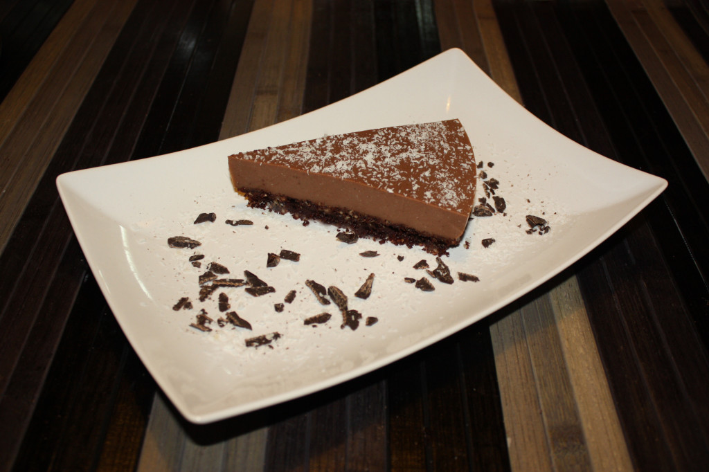 cheesecake vegan al cioccolato - piatto pronto