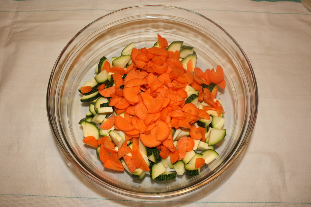 crostata di verdure - tagliare le carote