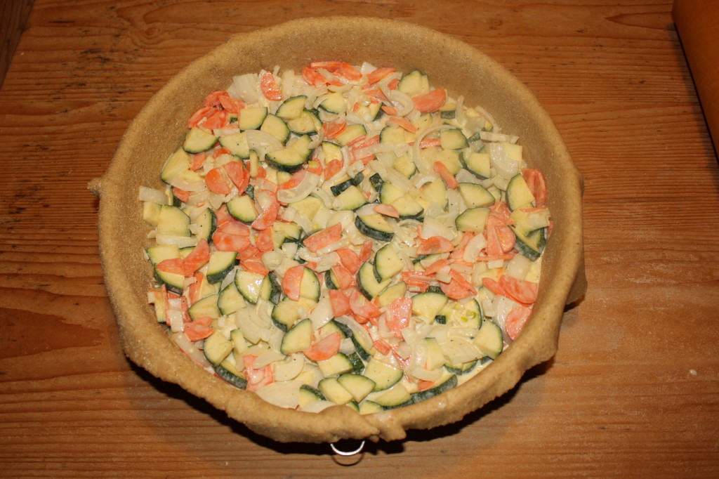 crostata di verdure - aggiungere le verdure