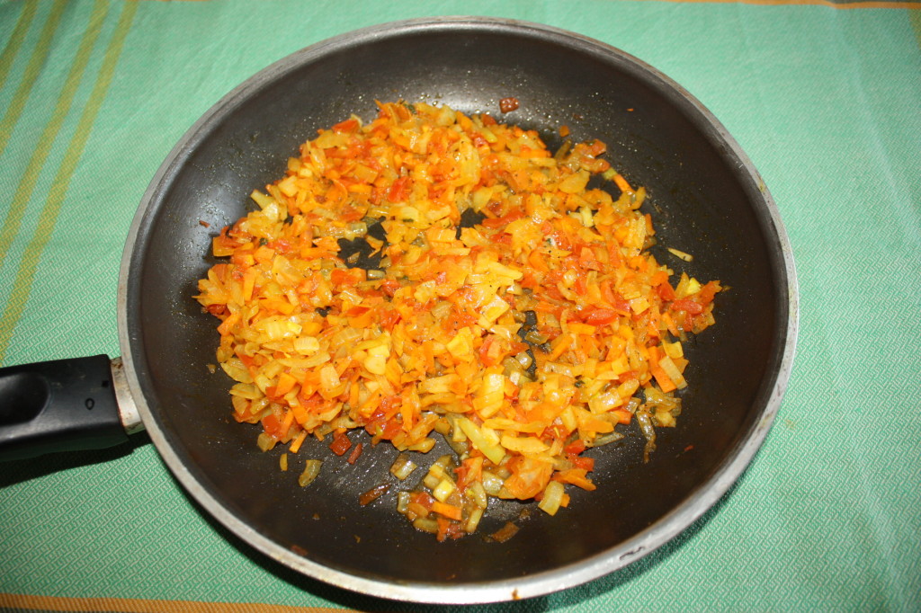 polpette di riso - cuocere le verdure