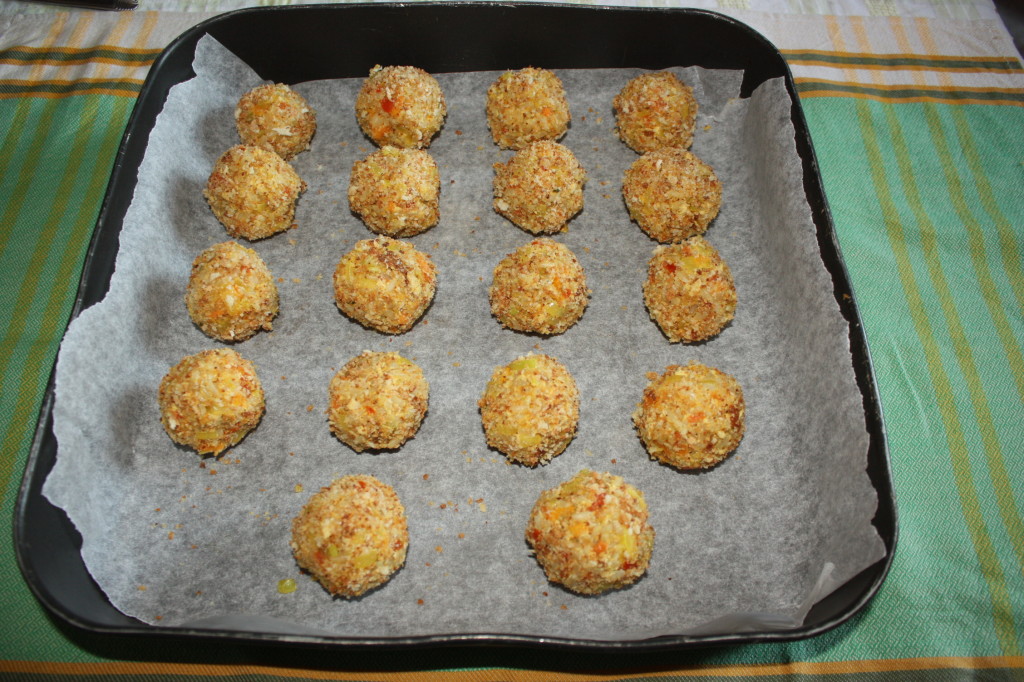polpette di riso - infornare le polpette