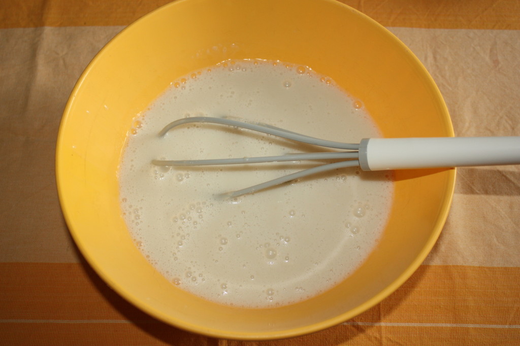 budino al cocco - unire tutti gli ingredienti