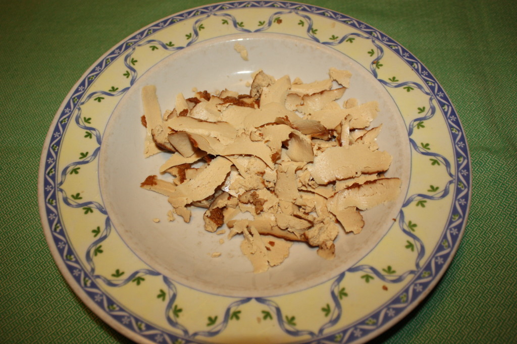 kebab vegan - tagliare il tofu