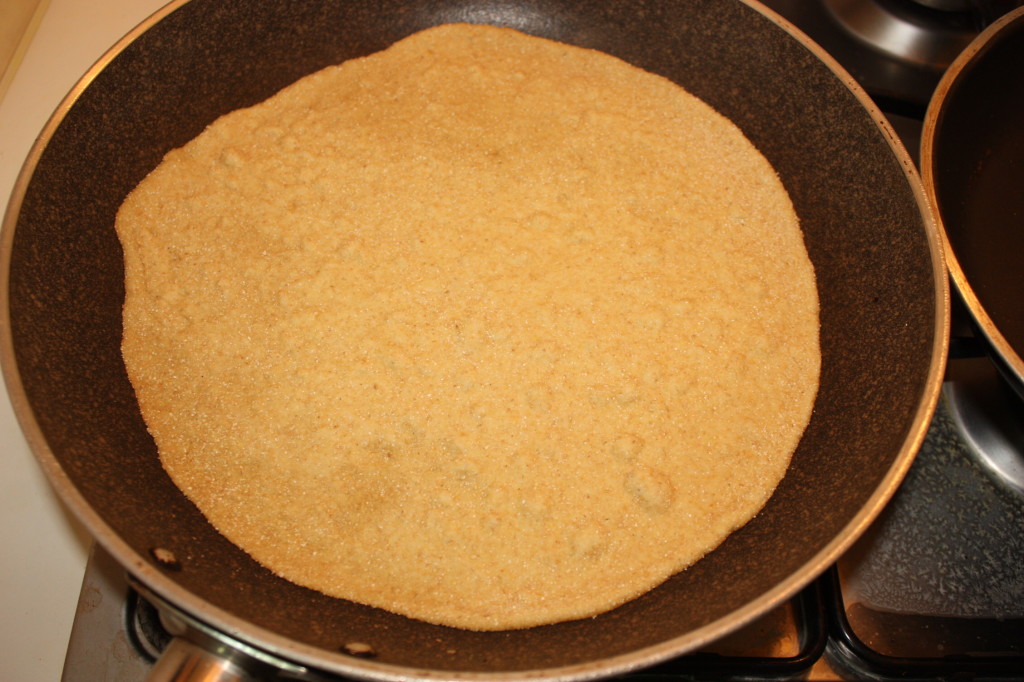 piadine integrali - cuocere la sfoglia