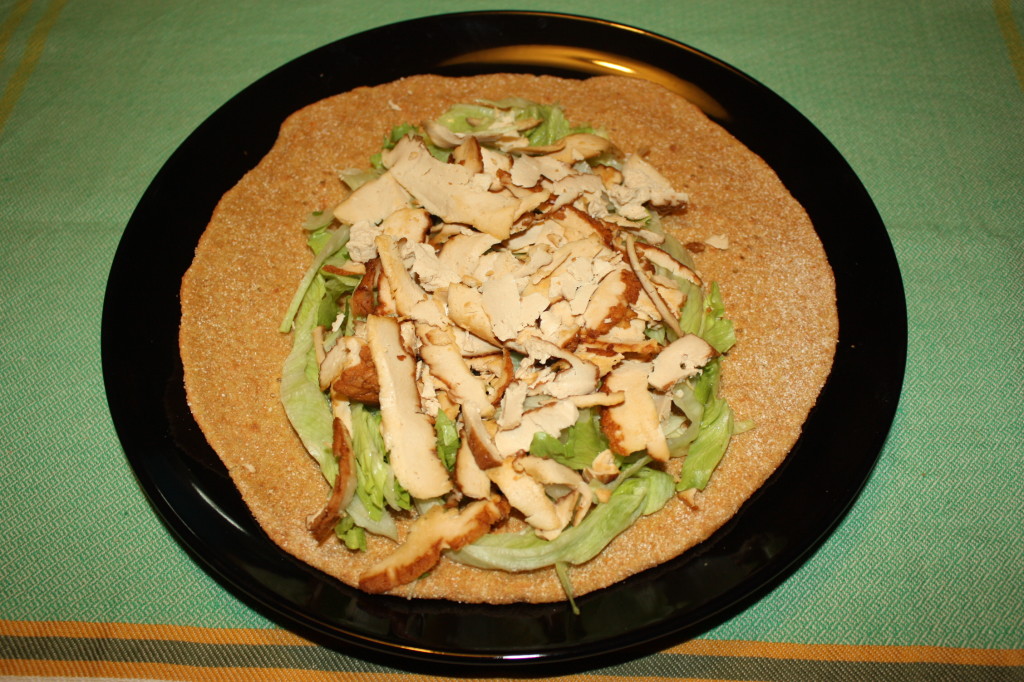 kebab vegan - farcire la piadina