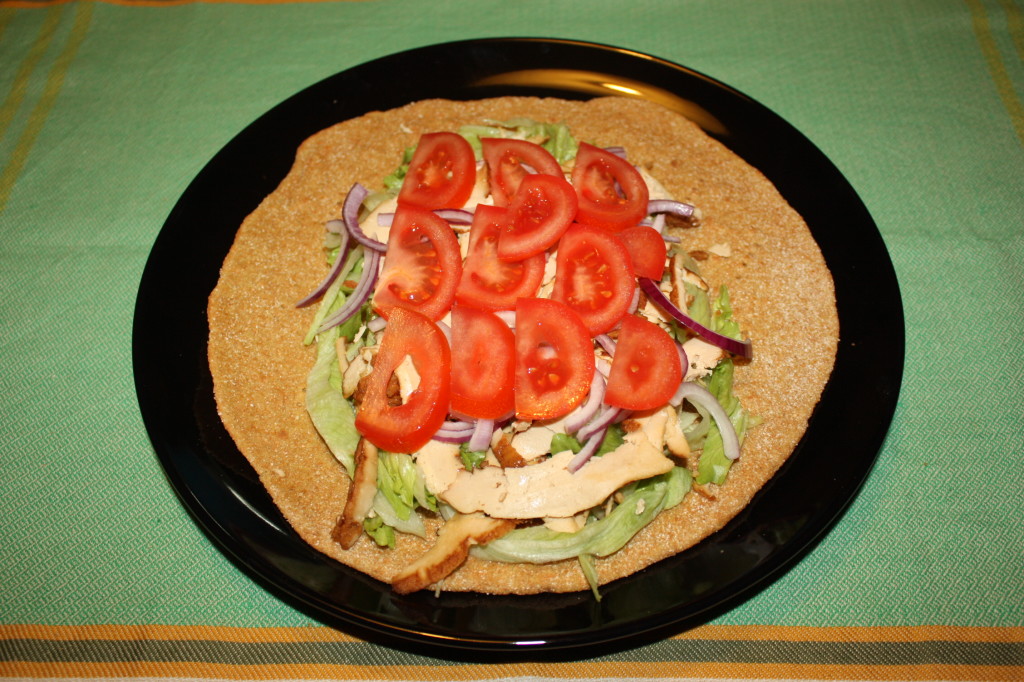 kebab vegan - farcire la piadina