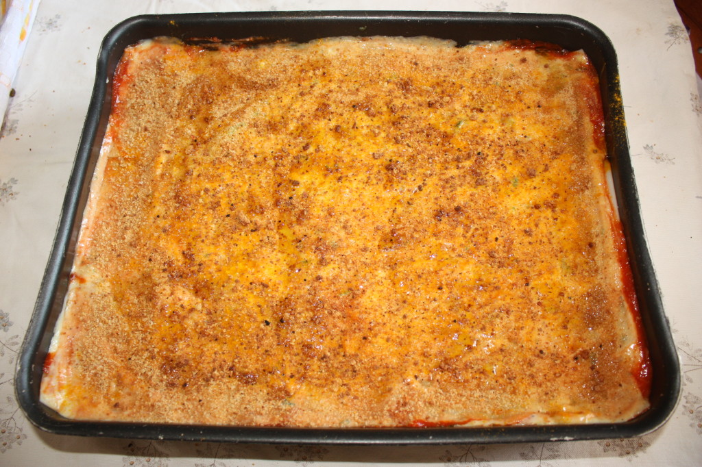 lasagna agli spinaci - pangrattato finale
