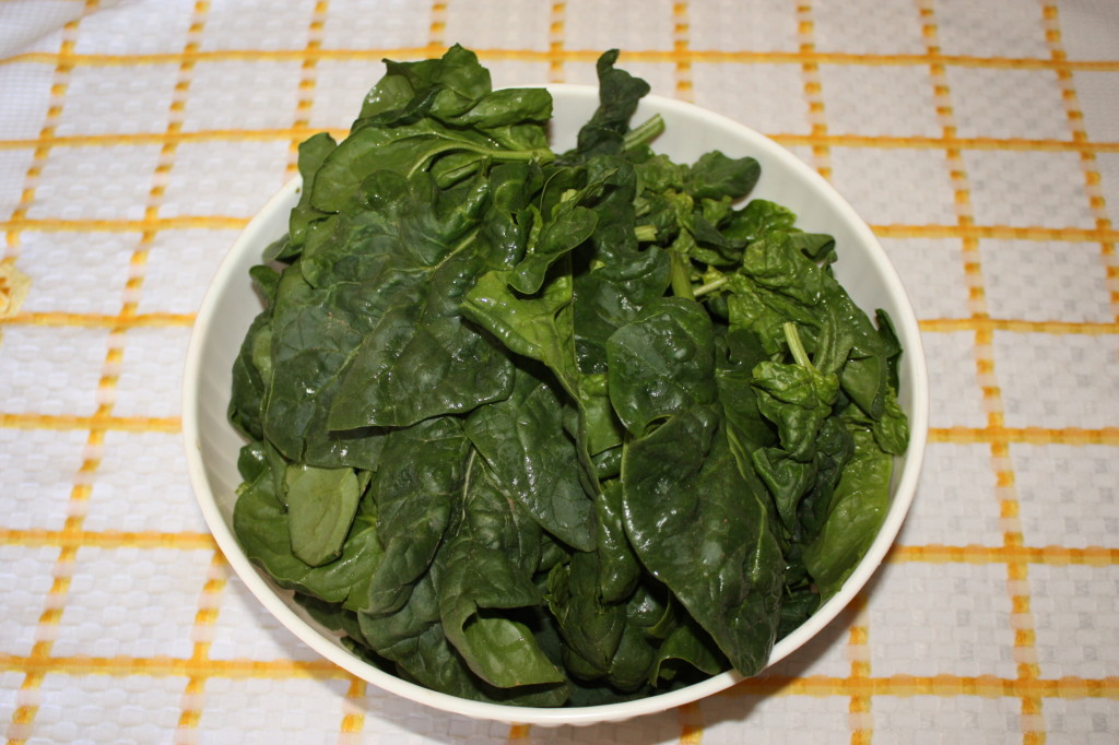 linguine al pesto di spinaci - lavare gli spinaci