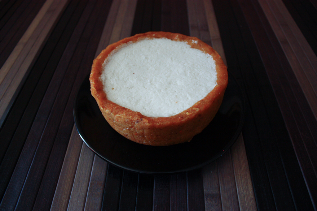 tortino al cocco raw - tortino solidificato