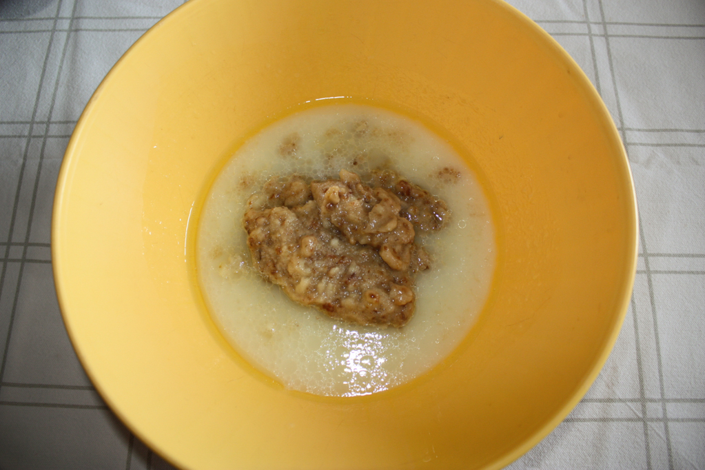 torta di mele e ciliegie - frutta frullata