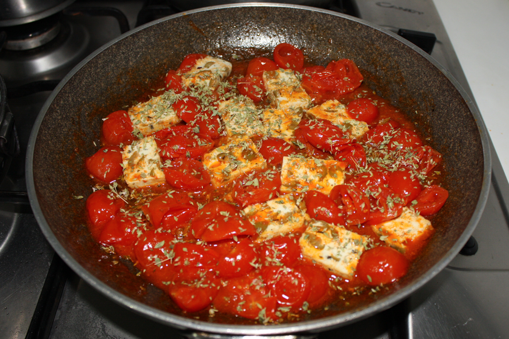tofu alla pizzaiola - aggiungere l'origano