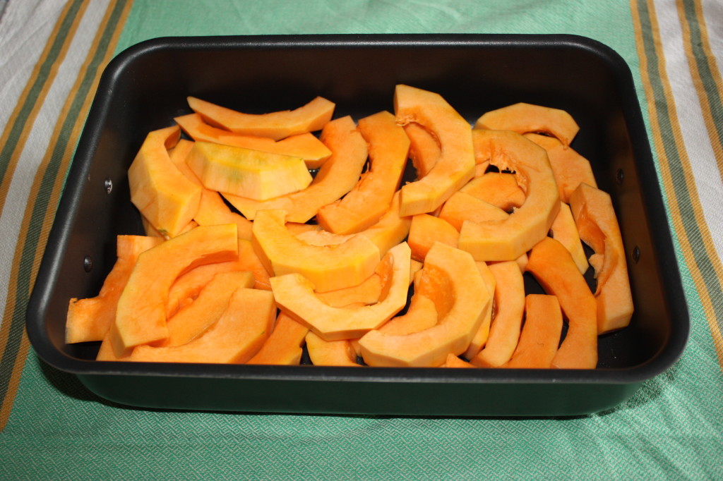 zucca gratinata - dispongo sulla teglia