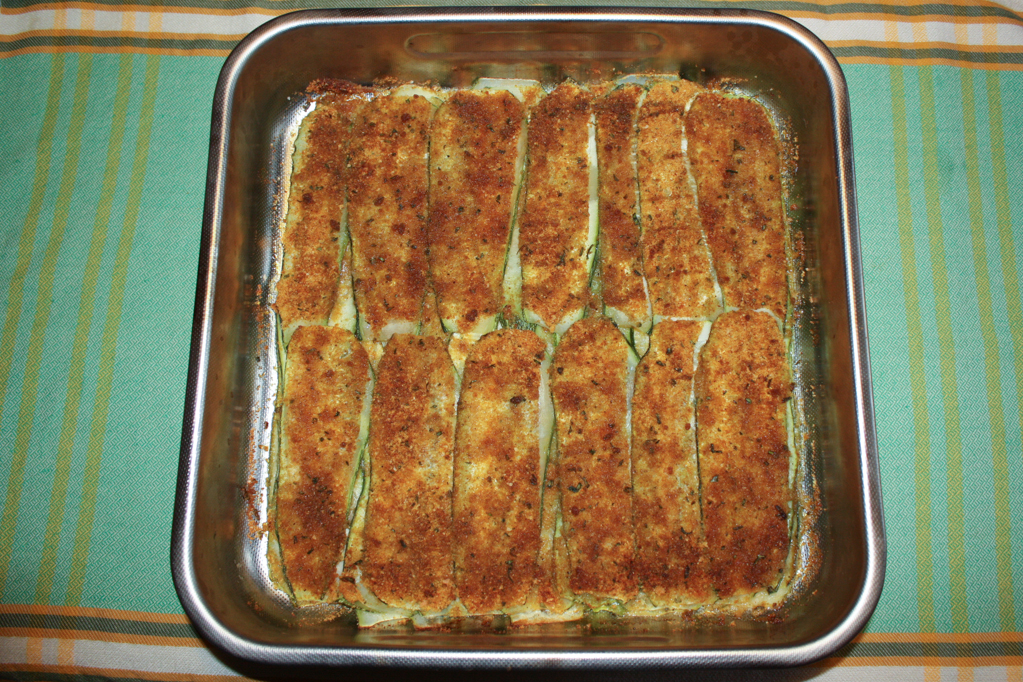 zucchine gratinate - infornare le zucchine